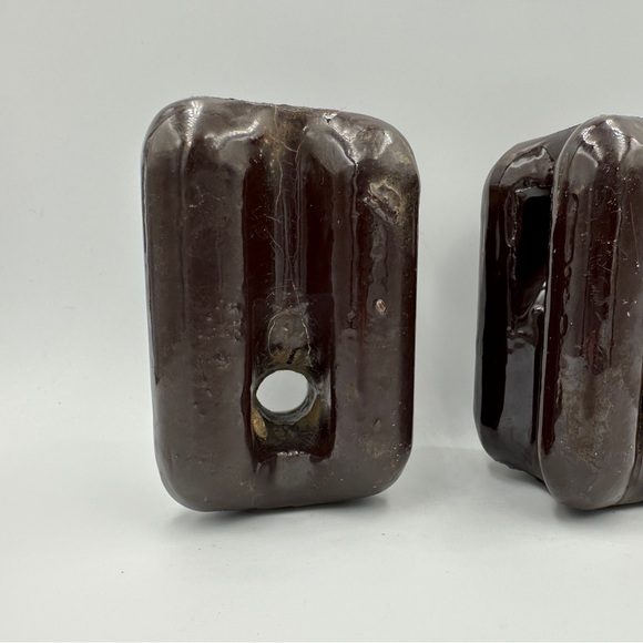 2 brown porcelain insulators - Picture 8 of 8